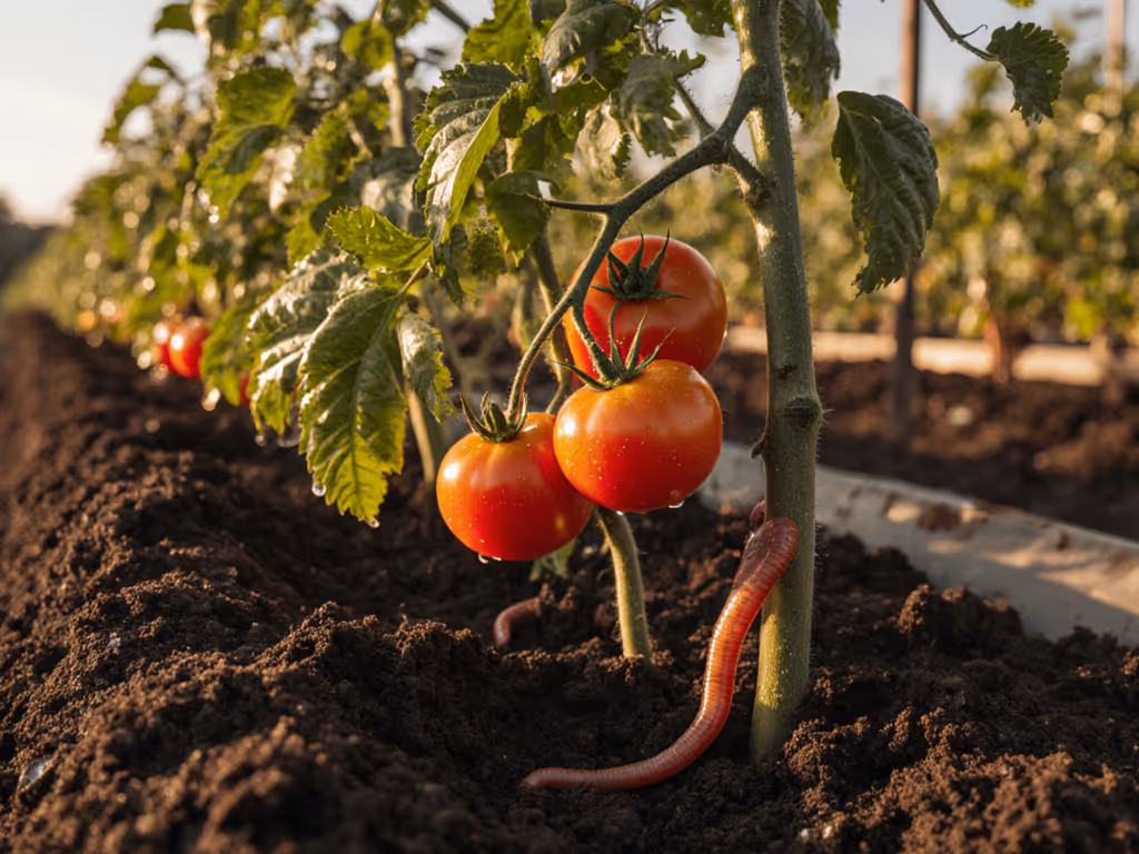 healthy tomato plants growing in garden