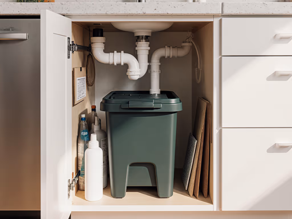 indoor vermicompost bin under kitchen sink